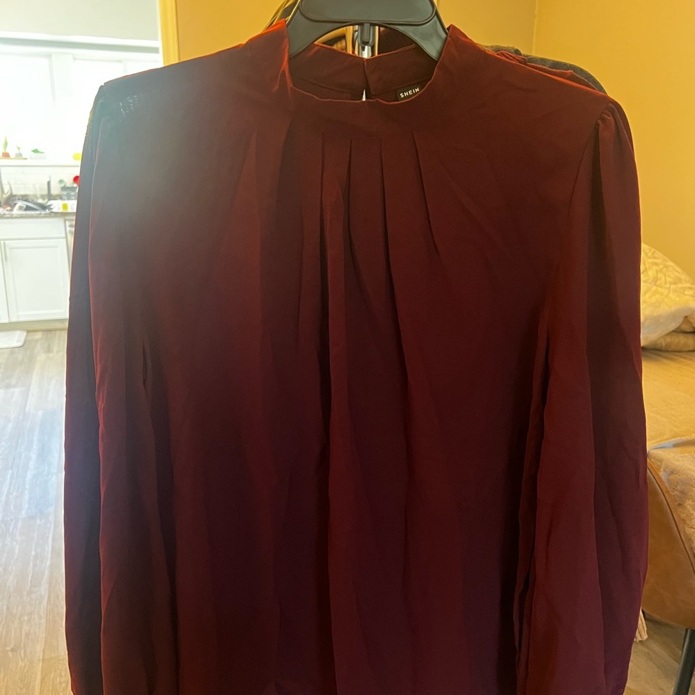 SHEIN Burgundy Blouse